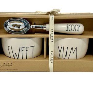 Rae Dunn 3 pc Set Ice Cream Scoop and Bowls Sweet